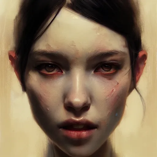 Image similar to girl, expressive oil painting, by yoshitaka amano, by greg rutkowski, by jeremy lipking, by artgerm,, h e giger, digital art, octane render