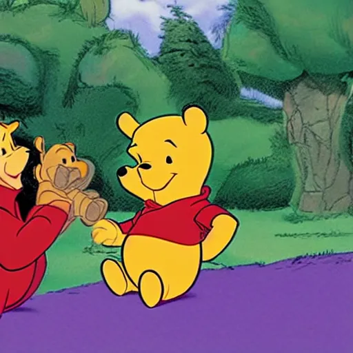Prompt: Winnie the Pooh with the draco