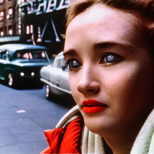 Image similar to street photograph portrait in new york from the 1 9 6 0 s, ultra detailed hyper realistic lifelike, photographed on colour film, photo taken with ektachrome, featured on shutterstock