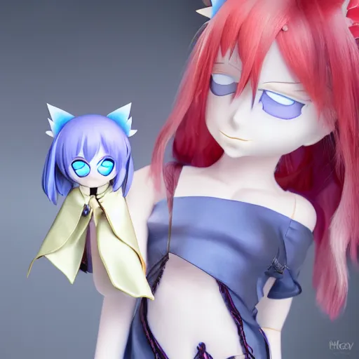 Prompt: cute fumo plush of the lord of the underworld hades herself, anime girl, vray