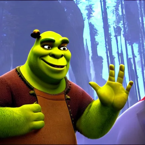 Prompt: shrek as kung fu panda