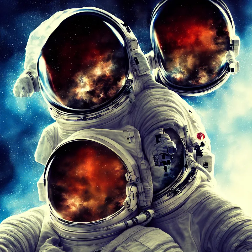 Image similar to portrait of an astronaut by ben templesmith, portrait, cinematic, epic composition, digital painting, digital art, masterpiece