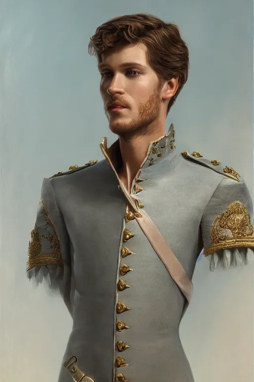 Image similar to daniel looks like prince charming, oil on canvas, intricate, portrait, 8 k highly professionally detailed, hdr, cgsociety