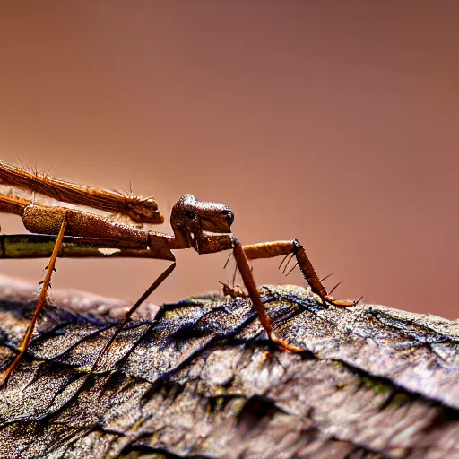 Prompt: a stick insect, macro, high resolution photograph