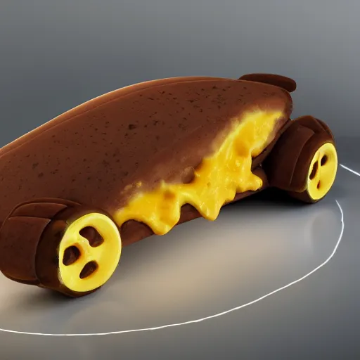 Prompt: a car made of cheese, concept art, HD, luxury render 4k