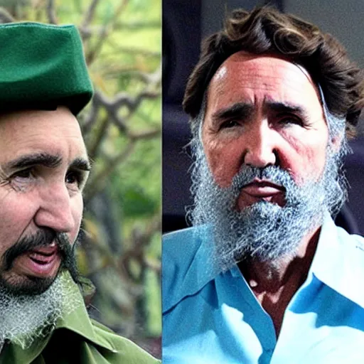 Image similar to justin trudeau as fidel castro