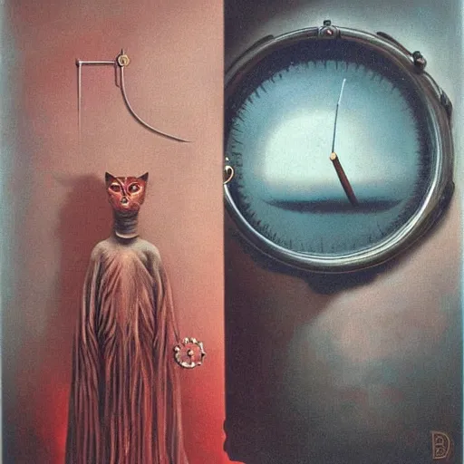 Prompt: victorian uncanny atlantic Antarctica circle birman cat clockwork gateway demon , by Zdzislaw Beksinski and Mark Rothko and Jeff Koons , postmodern , matte painting , surrealist