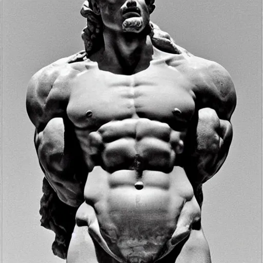 Prompt: benjamin netanyahu as a muscular perfect chiseled marble greek statue, by michelangelo