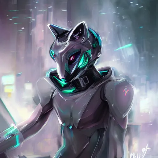 Image similar to Cyber fox by WLOP