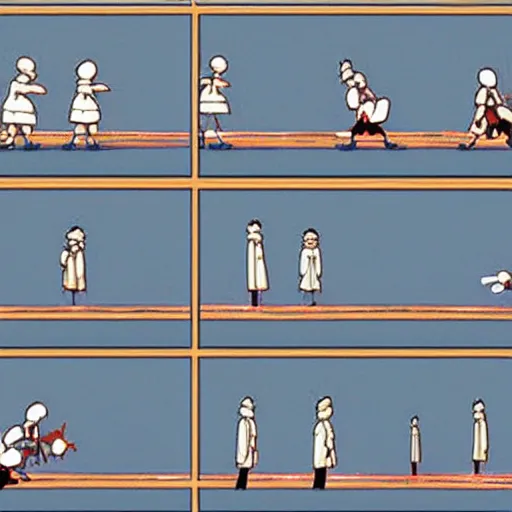 Image similar to frame to frame animation of a run cycle by studio ghibli