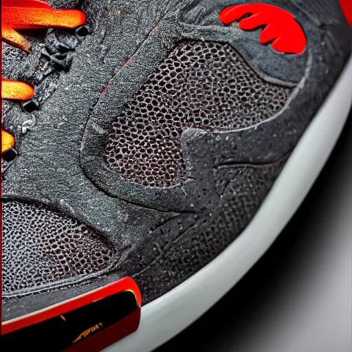 Prompt: trex waring sneakers, award winning, macro, high detail, 85mm, 4k, 8k, HD, super high resolution, photoshop