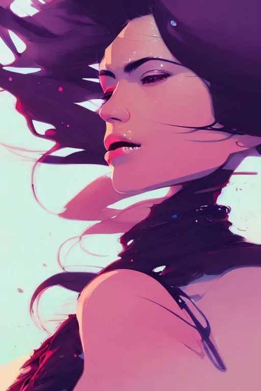 Image similar to a ultradetailed beautiful portrait panting of a stylish woman sitting on a car, by conrad roset, greg rutkowski and makoto shinkai, trending on artstation