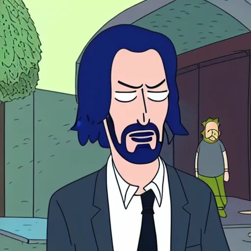 Image similar to Keanu reeves In Rick and Morty 4K detailed super realistic