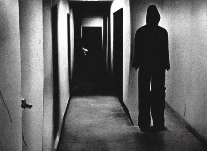 Prompt: disturbing 1 9 7 0 photography of headless corpse man standing in the middle of a corridor horror film practical fx directed by dario argento