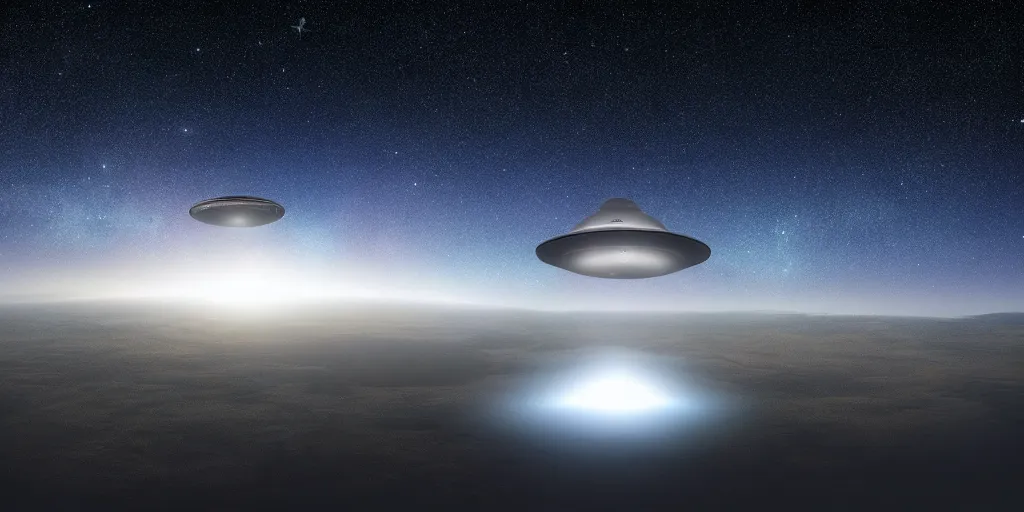 Prompt: ufo hovered over a beautiful night area, surreal, high detailed, 8 k, perfect shape
