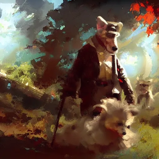 Prompt: um cachorro lambendo o youtube, artwork by craig mullins