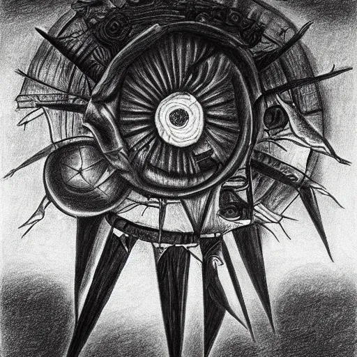 Prompt: surrealism drawing of the end of the world., horror,