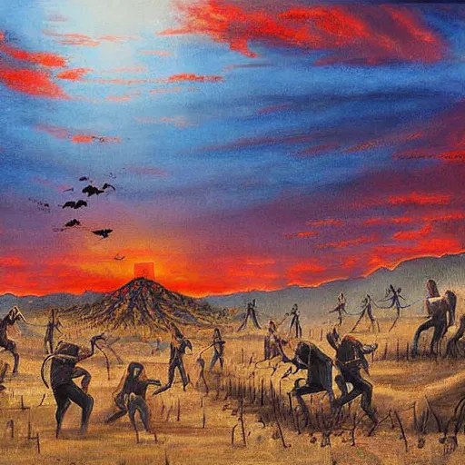 Image similar to mormon apocalypse painting