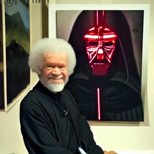 Image similar to sith lord bob ross