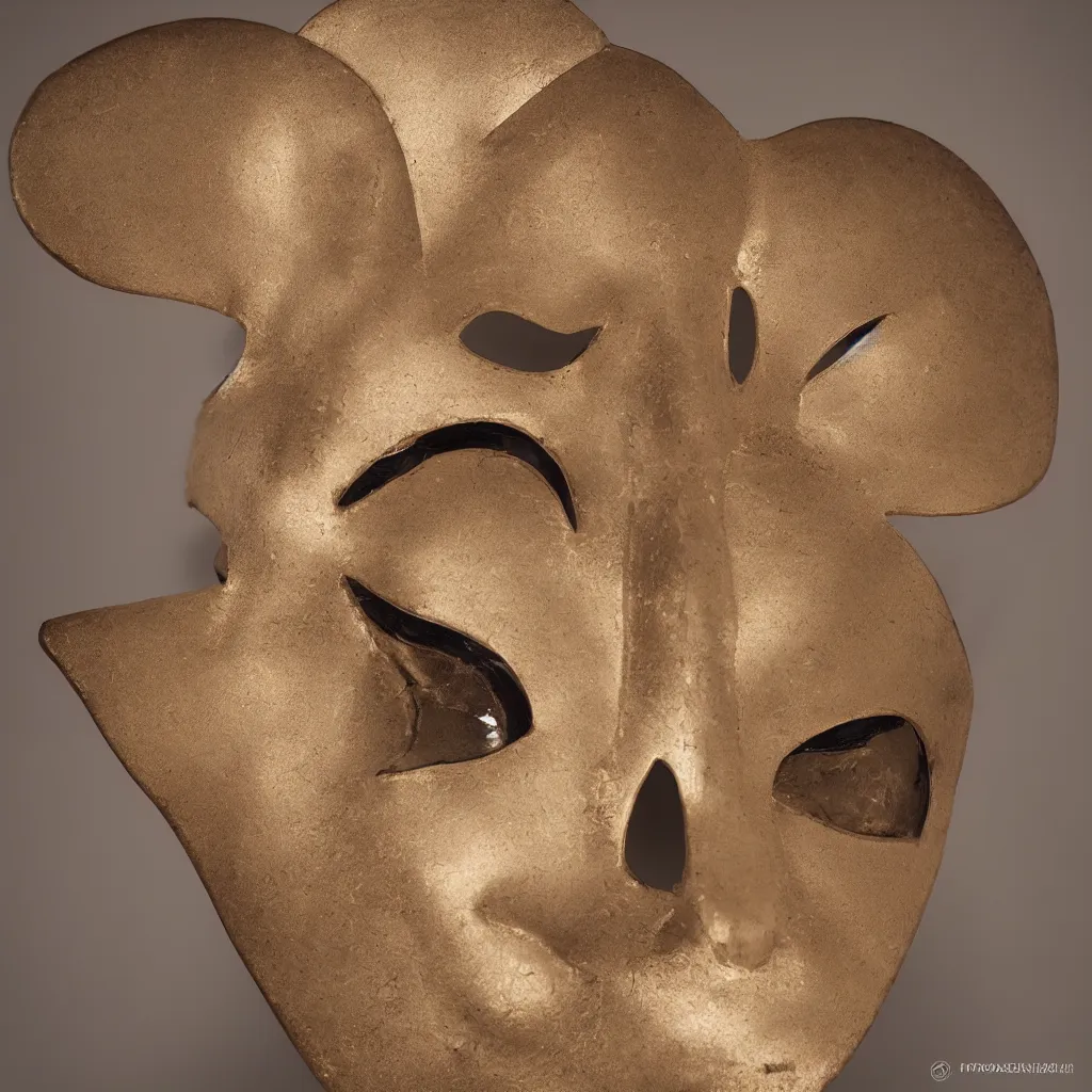 Prompt: fine art photography of an usagi mask from japan, still life, butterfly lighting, studio, iso 1 0 0, shutter speed 1 2 5, aperture 8, award winning