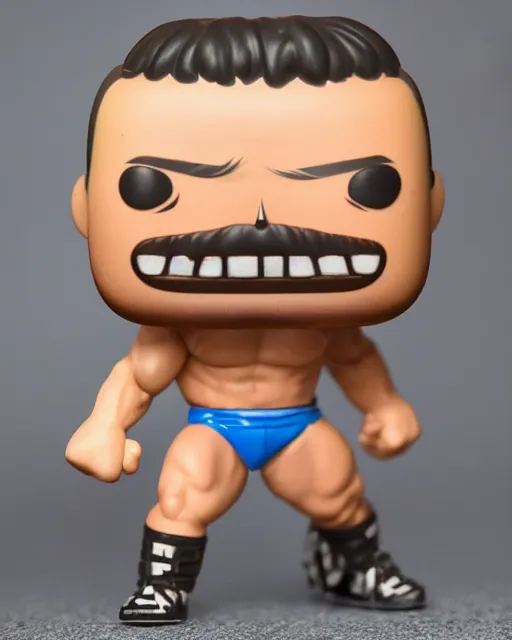 Image similar to A wrestler Funko Pop. Photographic, photography