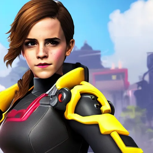 Prompt: Emma Watson screenshot from overwatch play of the game