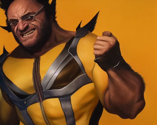 Image similar to danny devito as wolverine, claws up, oil on canvas portrait, octane render, trending on artstation