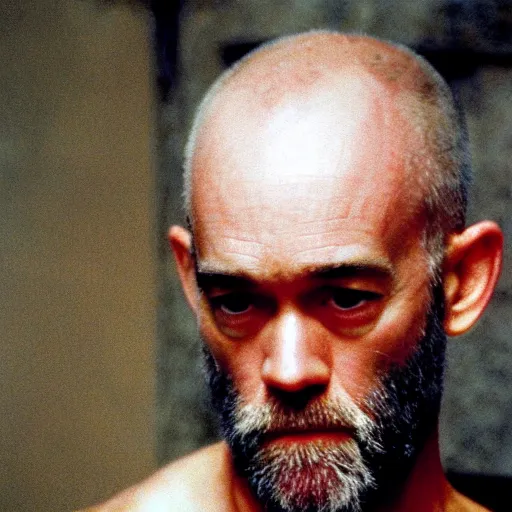 Image similar to 25 year old michael stipe as captain benjamin in apocalypse now, 8k resolution, full HD, cinematic lighting, award winning, anatomically correct