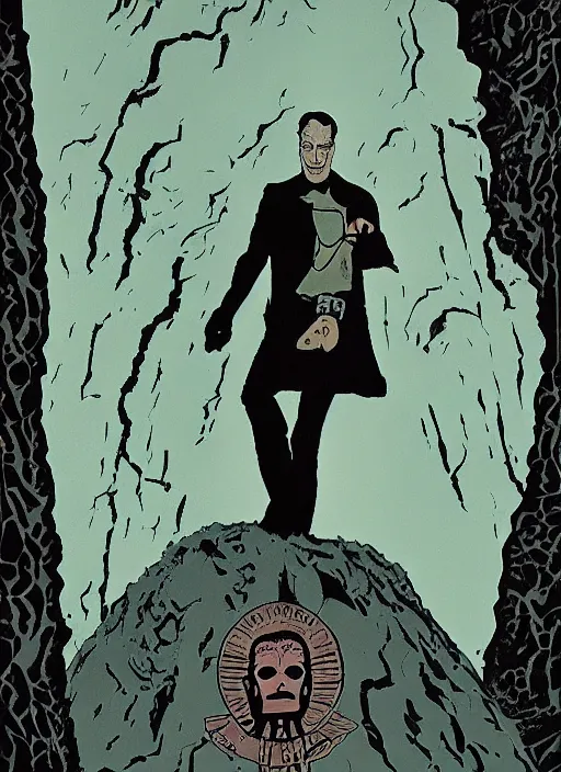 Image similar to twin peaks movie poster art by mike mignola