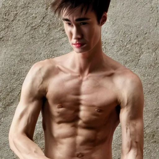 Image similar to jacob collier muscular oily