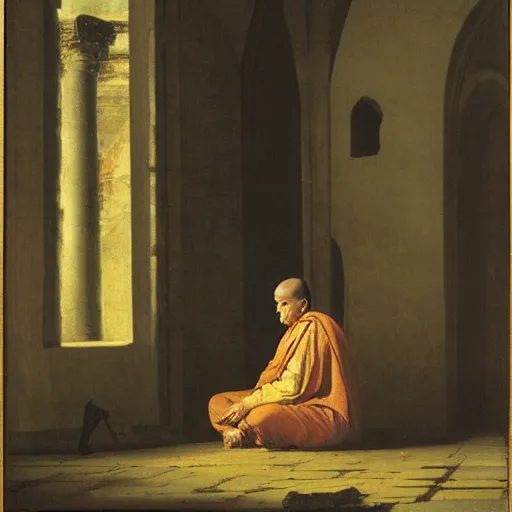 Image similar to Monk Seated in the Ruins of the Abbey by John Frederick Kensett