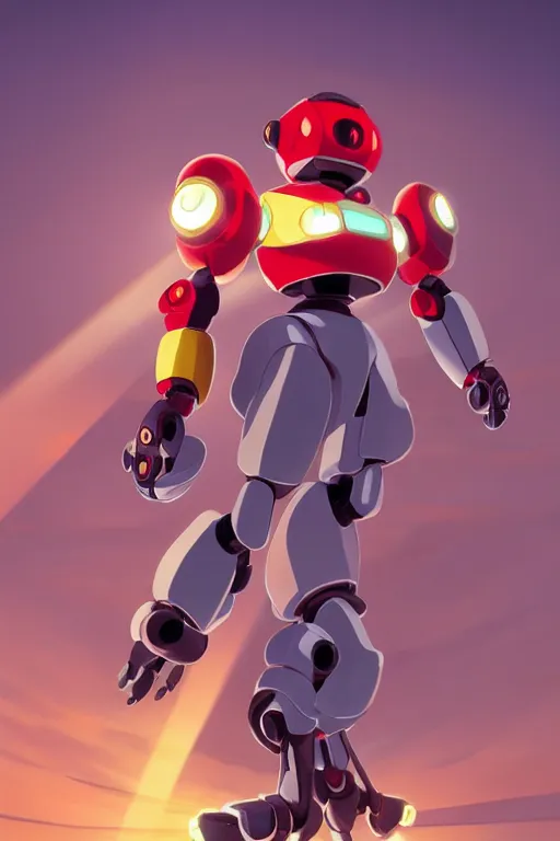 Image similar to metabots medabots medarotto medarot robot minimalist comics, behance hd by jesper ejsing, by rhads, makoto shinkai and lois van baarle, ilya kuvshinov, rossdraws global illumination ray tracing hdr radiating a glowing aura