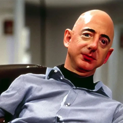 Prompt: jezz bezos as one of the coneheads movie still