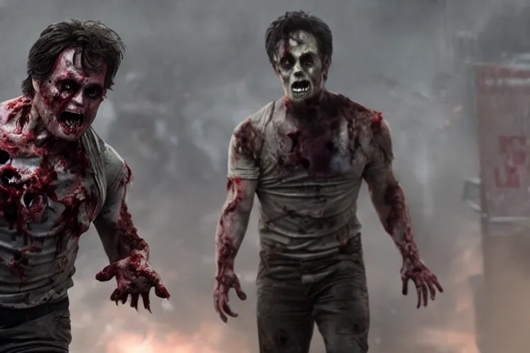 Image similar to film still of zombie zombie Bruce Banner as a zombie in new avengers movie, 4k