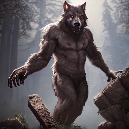 Prompt: cute handsome werewolf from van helsing unreal engine hyperreallistic render 8k character concept art masterpiece