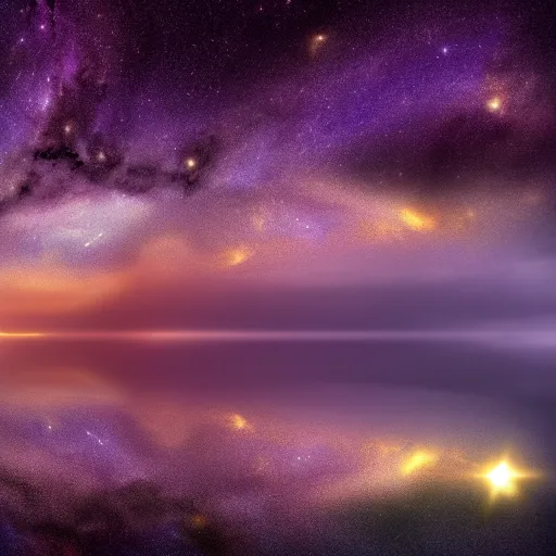 Prompt: wallpaper of dark universe with purple Milky Way