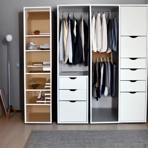 Prompt: wikihow : how to assemble the ikea pax / reinsvoll wardrobe
