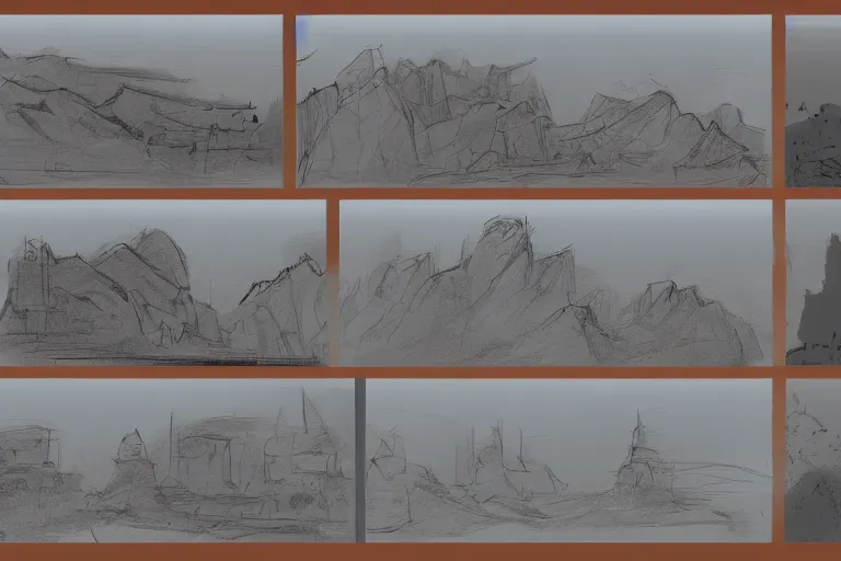 Image similar to landscape composition thumbnails, concept art