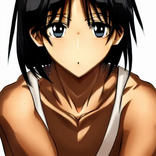 Prompt: A man with tan skin, brown eyes, and hip-length, shiny, black hair, anime, manga