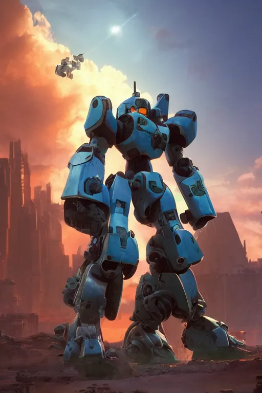 Image similar to mechwarrior 5 : mercenaries mech megaman transformer robot boss tank engine game octane render, 4 k, hd 2 0 2 2 3 d cgi rtx hdr style chrome reflexion glow fanart, global illumination ray tracing hdr fanart arstation by ian pesty by jesper ejsing pixar and disney unreal zbrush central hardmesh