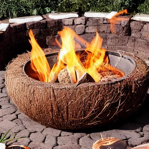 Image similar to a coconut fire pit