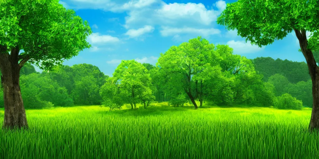 Prompt: idyllic beautiful green pasture, detailed, intricate, masterpiece, 8k resolution,