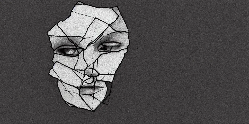 Broken Female Face Drawing by Frank Austad  Fine Art America