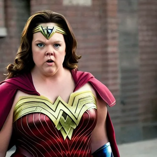 Image similar to melissa mccarthy as wonder woman