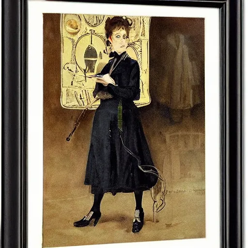 Image similar to female occult detective by alfred stevens