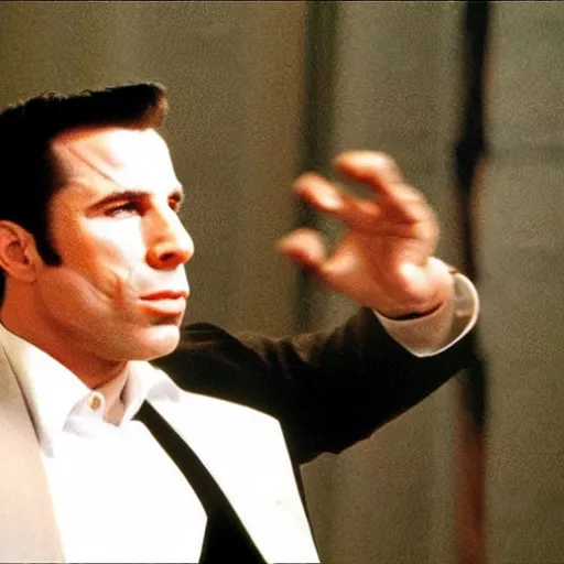 Image similar to john travolta as mafia boss