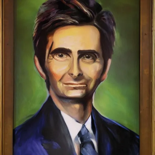 Image similar to painting of potus david tennant, modern, impressionist, portrait