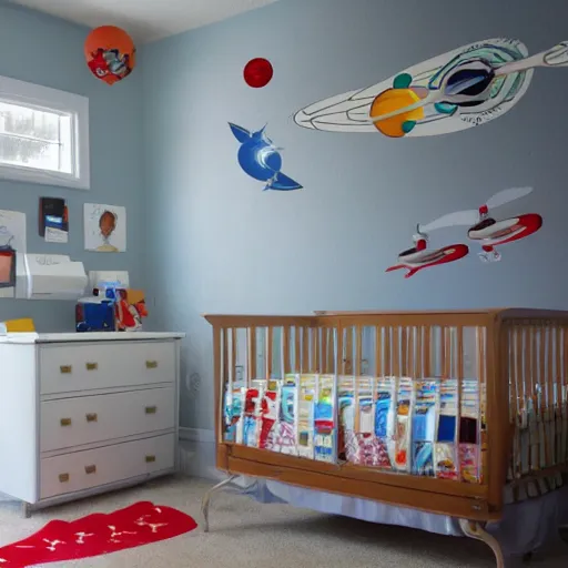 Image similar to astronaut mommies and their nursery