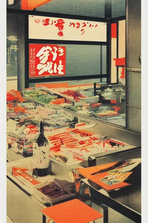 Prompt: glass vass advertisment, still life, 1 9 7 0 s japan shouwa advertisement, print, nostalgic