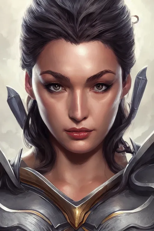 Image similar to amazon valkyrie athena, d & d, fantasy, portrait, highly detailed, headshot, digital painting, trending on artstation, concept art, sharp focus, illustration, art by artgerm and greg rutkowski and magali villeneuve